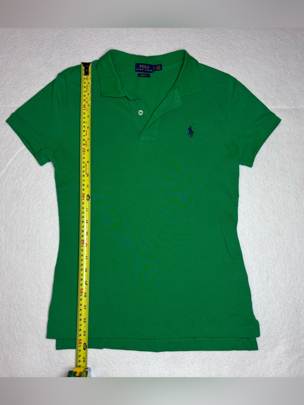 Ralph Lauren Slim Fit Kelly Green Classic Polo Tee - Women's Size Small - Picture 4 of 7